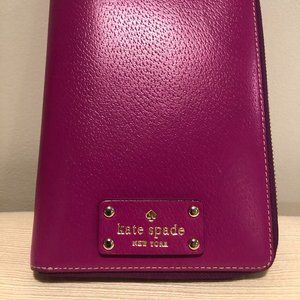 Kate Spade Berry Leather Wellesley Zipped Planner